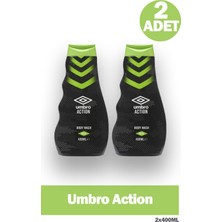 Umbro Action Erkek Vücut Yıkama Duş Jeli Şampuanı 400 ml 2 Adet