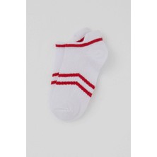 Defne Baby Erkek Çocuk Spor Patik Çorap Çizgi Detaylı 5-12 Yaş, Beyaz