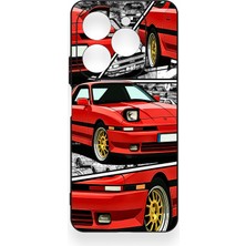 Vip Case Tecno Spark 20 Pro Uyumlu Kırmızı Supra Desenli Silikon Kılıf