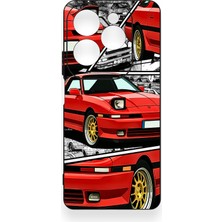 Vip Case Infinix Hot 40 Pro Uyumlu Kırmızı Supra Desenli Silikon Kılıf
