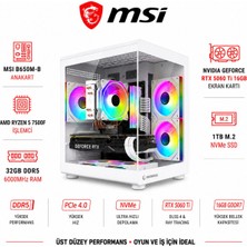 Apphirex Code X66 Ryzen 5 7500F / Msi B650M-B / RTX5060Tİ 16GB / 32GB Ddr5 6000MHZ Ram / 1tb M.2 SSD Beyaz Masaüstü Oyuncu Bilgisayarı