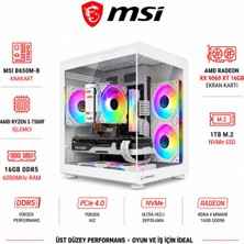 Apphirex Code X53 Ryzen 5 7500F / Msi B650M-B / Amd RX9060XT 16GB / 16GB Ddr5 6000MHZ Ram / 1tb M.2 SSD Beyaz Masaüstü Oyuncu Bilgisayarı