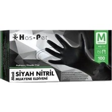 Has-Pet Nitril Siyah Pudrasız Eldiven Large 100'LÜ