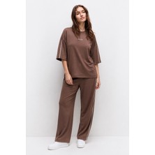 Şuranur Homewear Oysho Modal Kumaş Kısa Kollu Çift Biye Detaylı Alt Üst Takım 2xl-6xl
