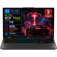 Lenovo Loq 15IPH11 83SL001ATR Intel Core Ultra 7-356H 16GB 1tb SSD RTX5060 8gb Tgp 115W 15.3" IPS 165Hz Freedos Taşınabilir Bilgisayar