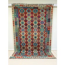 Afgan Halı El Dokuma Afgan Kilim  Çift Taraf Kullanım Kök Boya 203 x 294 cm