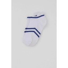 Defne Baby Erkek Çocuk Spor Patik Çorap Çizgi Detaylı 5-12 Yaş, Beyaz