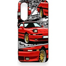 Vip Case Samsung A56 Uyumlu Kırmızı Supra Desenli Silikon Kılıf