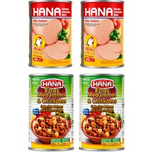 HANA Tavuk Salam 380 gr x 2 + Bakla ve Nohut Konservesi 400 gr x 2