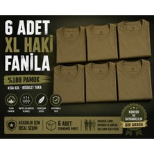 Army 6'lı Haki Asker Fanilası Xl Beden %100 Pamuk Kısa Kol Bisiklet Yaka Asker Tişörtü