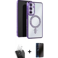 Pileli Store Pilelistore™ Galaxy A35 5g Kılıf Zirve Doku Prime - Siyah 3D Antistatik Hayalet Cam Ekran Koruyucu + Kamera Lens Koruma Cam - Sf