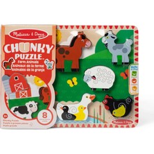 Melissa and Doug Ahşap Tombul Yapboz Çiftlik 8 Parça