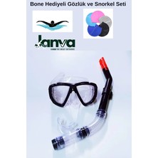 Premini Renkli Yüzme Seti, Gözlük ve Snorkel, Hediye Bone ile 3 Parça
