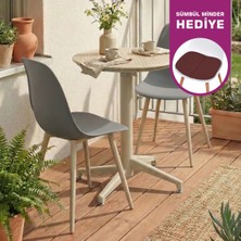 Vilinze Tilia Plastik Bahçe Balkon Bistro Seti Katlanır Masa 60*60 cm