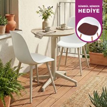 Vilinze Tilia Plastik Bahçe Balkon Bistro Seti Katlanır Masa 60*60 cm
