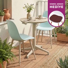 Vilinze Tilia Plastik Bahçe Balkon Bistro Seti Katlanır Masa 60*60 cm