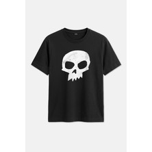 Kendim Seçtim Sid Skull Logo Oyuncak Vintage Kurukafa Baskılı Siyah Regular Fit Tişört
