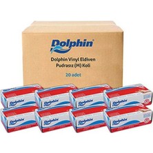 Dolphin Vinly Pudrasız Eldiven Medıum 100'LÜ x 20 Paket