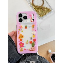 Edelfu iPhone 17 Pro Max Uyumlu - Yanları Şeffaf Arkası Parlak Kapak Desenli Koruyucu Telefon Kılıfı