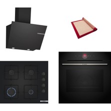 Bosch Black Deluxe 3 Lü Ankastre Set 603 ( HBG7341B1- POP6C6P31O - DWK66PJ60T ) - 3D Fry