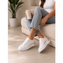 Goodyer Kadın Beyaz Gold Detaylı Günlük/casual Sneakers Spor Ayakkabı