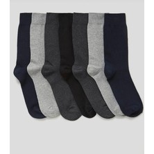 Nacar Store Erkek Pamuklu 12'li Paket Karışık Renk Uzun Çorap