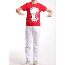 Nacar Store Erkek Çocuk 23NISAN 29EKIM 30AĞUSTOS 10KASIM Özelgün Gösteri Atatürk Baskılı T-Shırt&pantolon Takım