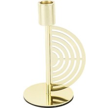 Qua Home Circle Gold Metal Mumluk 9X18CM