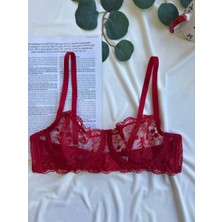 D Lingerie Rouge Amour Dantel Transparan Bralet Sütyen Takımı DM1381