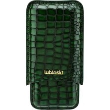 Lubinski Deri 3'lü Puro Kılıfı Yeşil Croco(60 Ring)