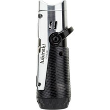 Lubinski Lion Iğneli + Delicili Tek Torch Puro Çakmağı Silver