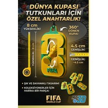 MUS3D  Dünya Kupası Özel Tasarım 360° Dönen 3D Anahtarlık - Sarı Yeşil (8 Cm)