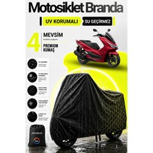 Motobros Motosiklet Brandası Motor Brandası Honda Pcx Uyumlu Blackshield Siyah Su Geçirmez Uv Korumalı Motor Örtüsü