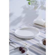 Acar JEA-07395 Rumi 4 Adet Porselen Yuvarlak Servis Tabak 20 cm