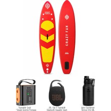 Greenmall Starter Set – Crazy Fan Sarı Kırmızı Şişme Sup Board / Paddle Board 320 cm