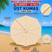 Şemsiyecim 10 Telli Plaj Şemsiyesi Üst Kumaşı 2 Metre Çap 1 Metre Tel Uyumlu