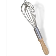 M3 Decorium Ahşap Saplı Paslanmaz Çelik Çırpıcı Tel Yumurta Kek Sos Çırpma Teli Mutfak Tipi Profesyonel Pasta Börek Pişirme Hazırlık Mikseri