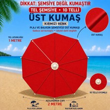 Şemsiyecim 10 Telli Plaj Şemsiyesi Üst Kumaşı 2 Metre Çap 1 Metre Tel Uyumlu