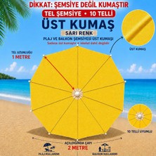 Şemsiyecim 10 Telli Plaj Şemsiyesi Üst Kumaşı 2 Metre Çap 1 Metre Tel Uyumlu