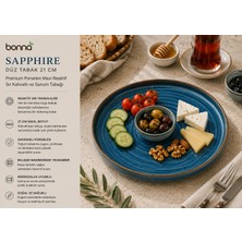 Bonna Porselen Sapphire Düz Tabak 21 cm 2'li
