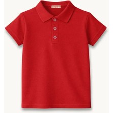 Zeyland Kız Erkek  Çocuk Kısa Kollu Polo Yaka Tshirt  - Kırmızı