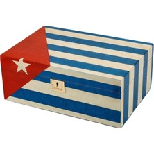 Lubinski Cedar Puro Kutusu Humidor Cuba Flag 50S LB-023