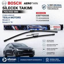 Bosch Orijinal 339711000B 103438900B Aerotwin Silecek Takımı 700/450 mm Tesla Uyumlu