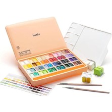 Hımı Twin Cup Gouache Set Guaj Boya Seti 48 Renk x 12G + 3 Fırça (Peach Fuzz Case)