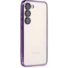 Gees Global Mey Ithalat®  Samsung Galaxy S23 Kılıf  Lensli Silikon - Mor