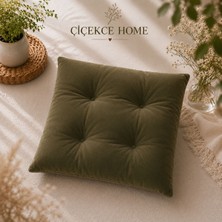 ÇİÇEKCE HOME Çiçekce Home Sandalye Minderi 1.kalite Boncuk Silikon Elyaf Dolgulu 40X40 Haki Yeşil 1 Adet