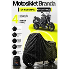 Motobros Bajaj Dominar Siyah Su Geçirmez Dayanıklı Motosiklet Brandası (En Kalın) Kumaş Ömürlük Kullanım