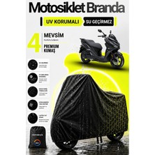 Motobros Motosiklet Brandası Motor Brandası SYM Jet 14 Uyumlu BlackShield Siyah Su Geçirmez UV Korumalı Motor Örtüsü