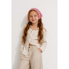My Vintage Kız Çocuk File Örgü Bandana Delikli Triko Saç Bandanası Yazlık Pamuklu Plaj Uyumlu