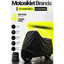Motobros Motosiklet Brandası Motor Brandası RKS Spontini Uyumlu BlackShield Siyah Su Geçirmez UV Korumalı Motor Örtüsü